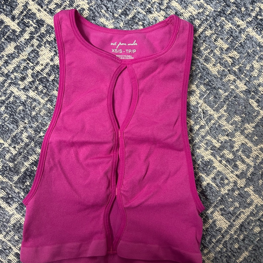 Pink Urban Outfitters Keyhole Cutout Crop Top